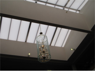 Interior of an a-frame skylight