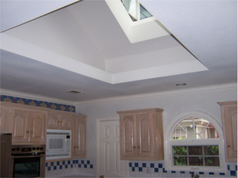 A view of skylight from the kitchen interior
